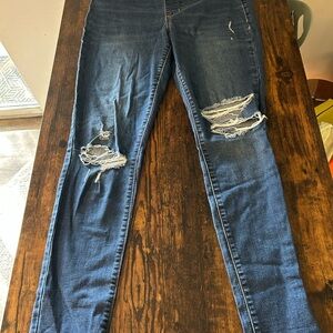 Old Navy Women's Ripped Blue Skinny Jeans
